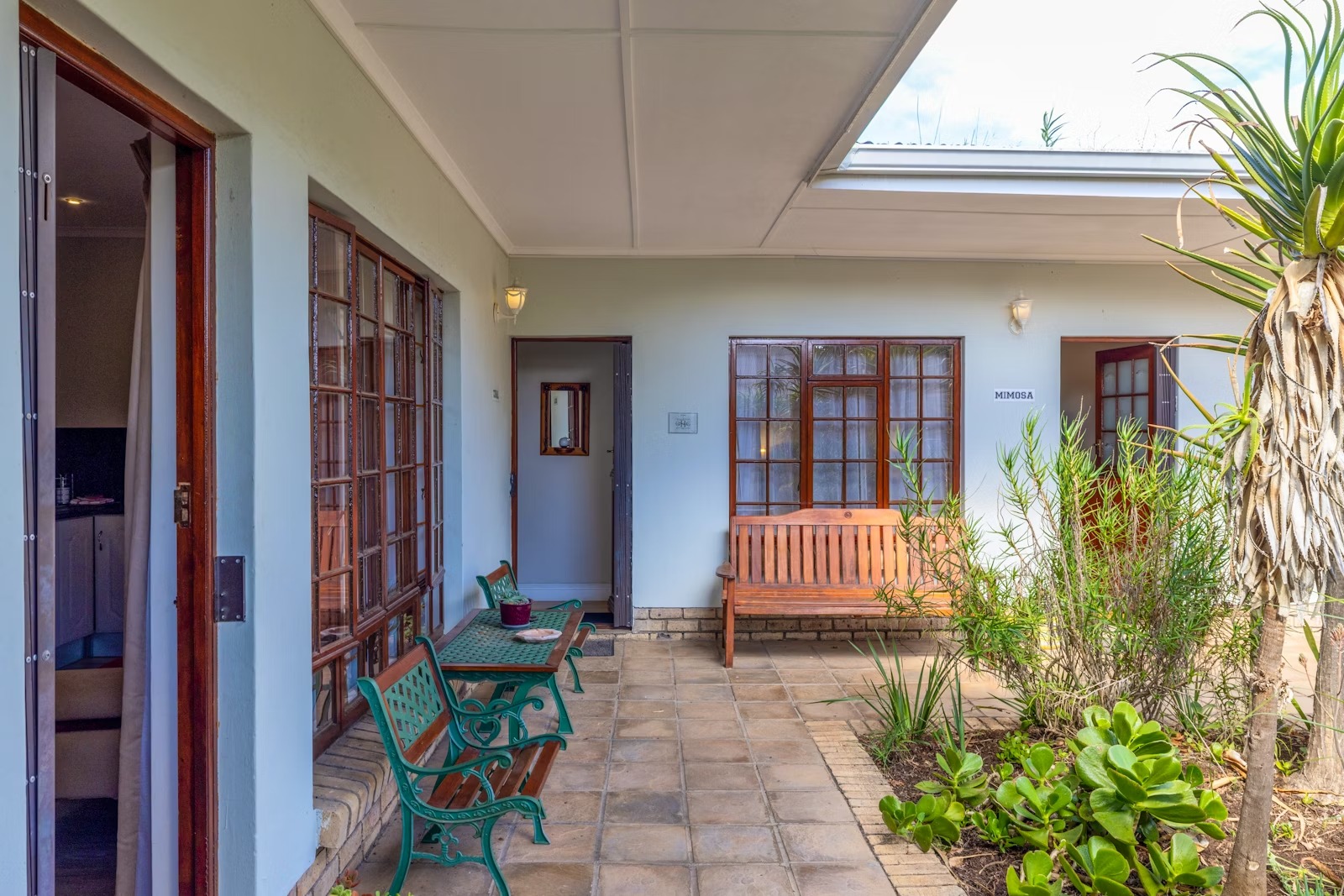 Seating area outside rooms